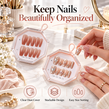 Octagonal Press-On Nail Storage Case
