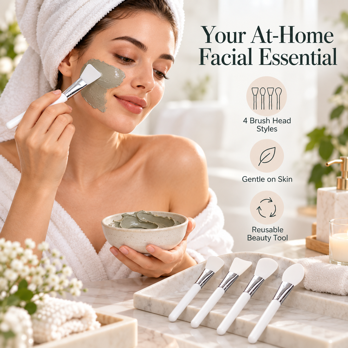 Silicone Facial Mask Brush Set