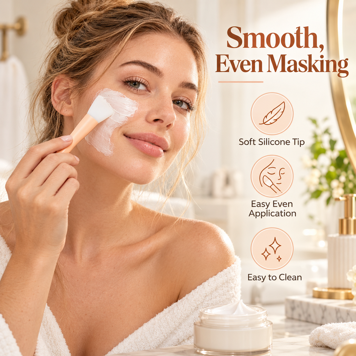 Double-Ended Silicone Facial Mask Applicator