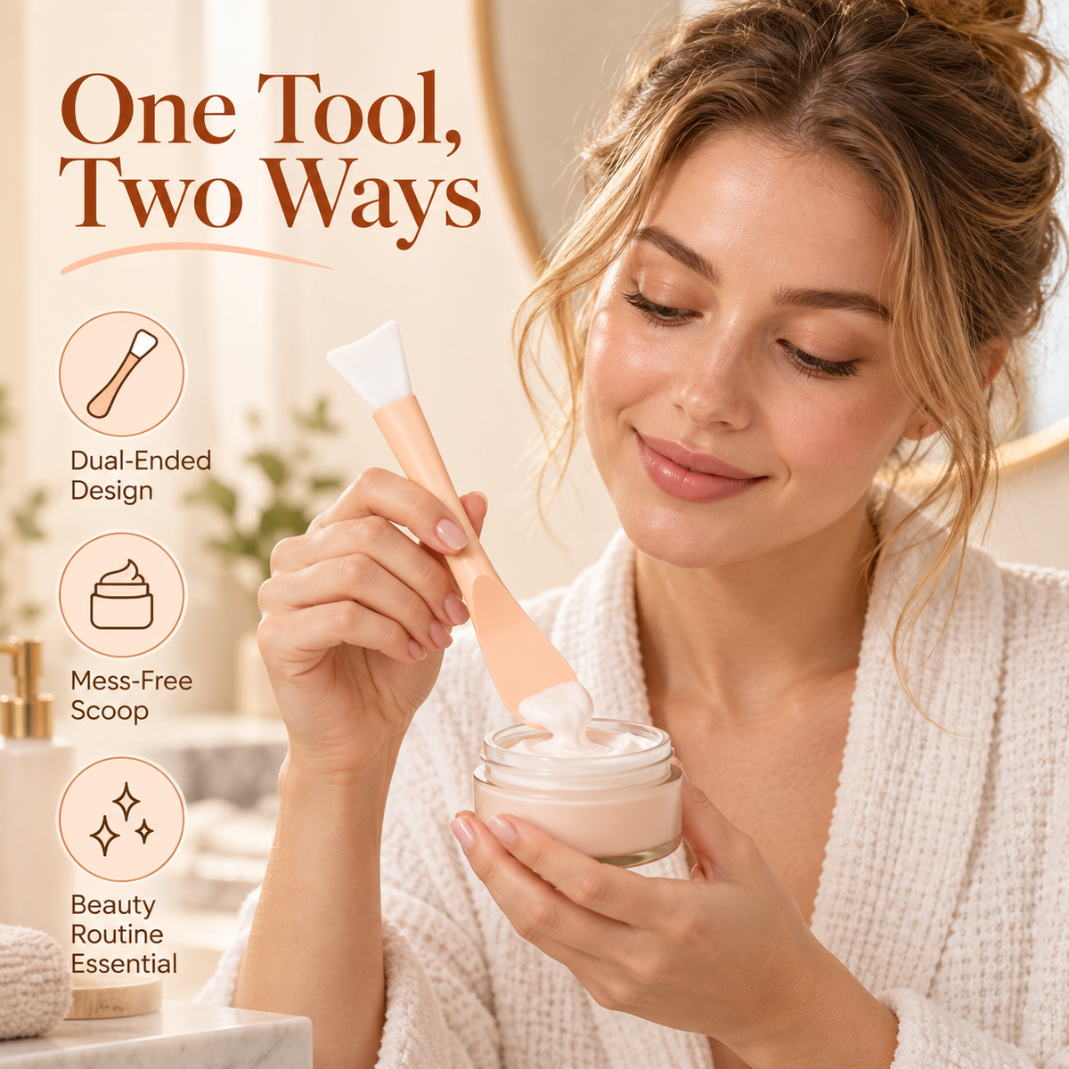 Double-Ended Silicone Facial Mask Applicator